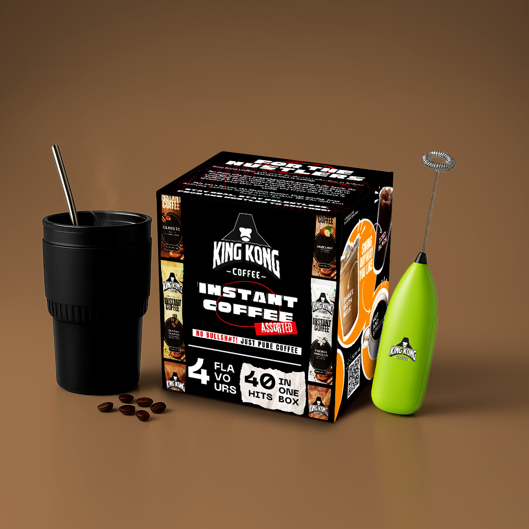 Hustler’s Kit Max – 40 Sachets + Frother + Shaker